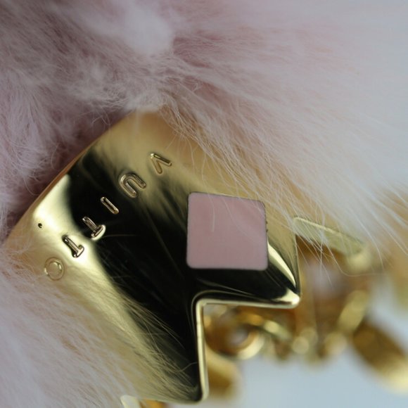 LOUIS VUITTON Louis Vuitton Fluffy Keychain M67371 Rabbit Fur Metal Rose Clai... - Picture 5 of 6